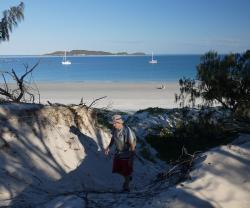 Randall starts the hike at Great Keppel Island